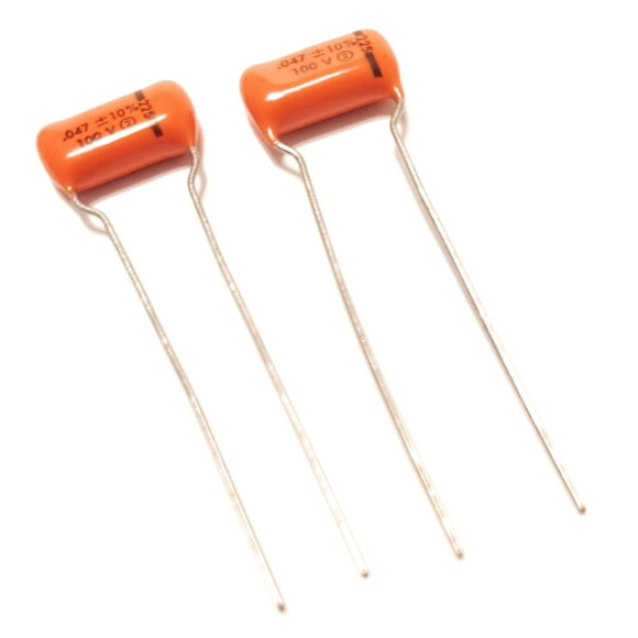 2 NOS USA Sprague .047uf 100v 225P Orange Drop Guitar Tone Capacitors Circle 2