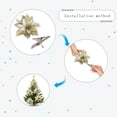 thumbnail image 3 of Christmas Artificial Poinsettia Flowers Decorations Large Size 5.9" Glitter Xmas Tree Ornaments Party Supplies with Clips 15 Pcs Gold, 3 of 9