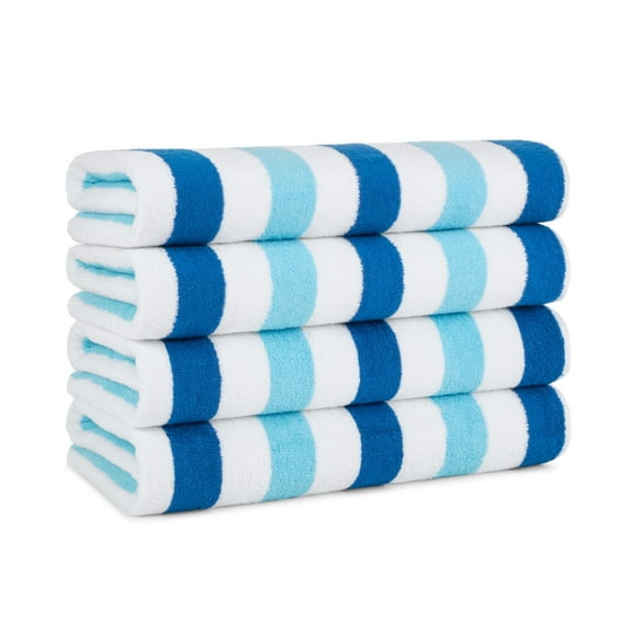 Arkwright Cabo Beach Towels - Large Ringspun Cotton Pool Towel - 30 x 70 in. - (4 Pack) Navy & Blue