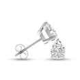 thumbnail image 2 of SZUL Women's Lab Grown 1/2 Carat Pear Shaped Solitaire Diamond Earrings in 14K White Gold, 2 of 7