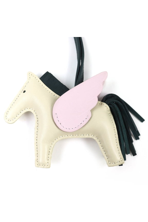 Pre-Owned HERMES Rodeo Charm Pegasus PM Agneau Milo Swift Leather Craie Mauve Pere Vert Cypres...