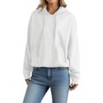 thumbnail image 1 of Yuyuzo Womens Oversized Hoodies Fleece Lined Casual Fall Sweatshirts Solid Color Drawstring Pullover Tops, 1 of 5