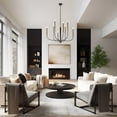 thumbnail image 3 of LNC Modern 8-Light Black and Gold Chandelier, Oversized Adjustable Ceiling Light for Dining Room, 3 of 15