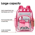 thumbnail image 3 of Sanmadrola Clear Backpack Clear Bag Heavy Duty Waterproof Transparent Large PVC Backpacks for Teenagers Women Men for Stadium School College Travel Work Hiking, Hot Pink, 3 of 6