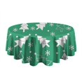 thumbnail image 5 of Green Christmas Tree Pattern Round Tablecloth 60"x60",Wrinkle Wipeable Table Cloth for Kitchen Dining Room Picnic Patio Party, 5 of 6