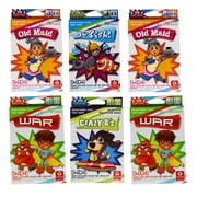 Set of 6 Jumbo Kids' Educational Card Games - 2 in 1 - Go Fish, Old Maid, Crazy 8's, War - Great for Teaching Numbers, Letters, and Shapes!