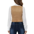 thumbnail image 3 of INSPIRE CHIC Women's Faux Suede Vest Lace Up Party Sleeveless Jacket XS Khaki, 3 of 6