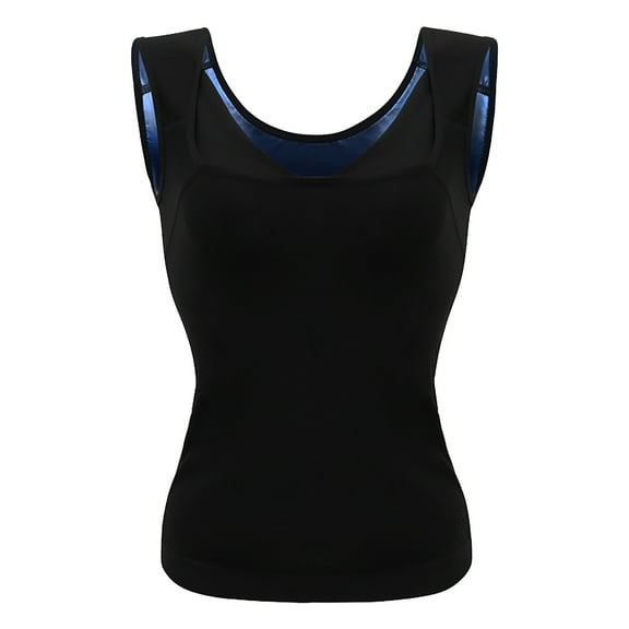 Women's Sauna Suit Sweat Vest for Yoga Fitness Full Size Zipper Body Tank Top Thermal Workout Gear