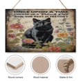 thumbnail image 3 of Floral Black Cat Decor Wall Decor Hanging Wall Art Wood Plaque Signs for Girls Dorm, Kitty Wall Art Ready to Hang for Office Living Room Home Decorations 10"x16", 3 of 8