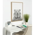 thumbnail image 5 of Kate and Laurel Sylvie Bear Animal Print Black and White Portrait Framed Canvas Wall Art by Simon Te Tai, 23x33 Natural, 5 of 5
