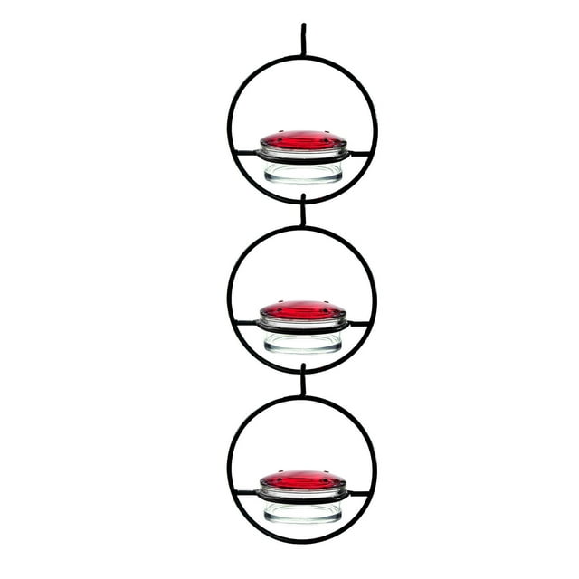 Hermoso alimentador de colibrí colgante Circular, alimentador de colibríes colgante para exteriores, 3 piezas