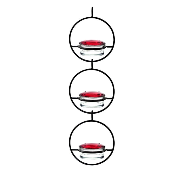 Hermoso alimentador de colibrí colgante Circular, alimentador de colibríes colgante para exteriores, 3 piezas