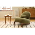 thumbnail image 4 of Velvet Accent Chair with Solid Wood Legs, Armless Reading Chair with Soft Cushion for Living Room, Bedroom, Apartment, Waiting Room, Balcony in Green, 4 of 9