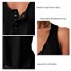 thumbnail image 4 of Camiseta sin mangas con botones a presión para mujer, camiseta cómoda de moda con botones para hacer deporte, 4 of 5