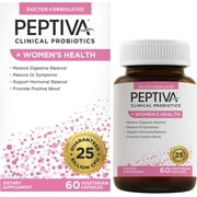 Peptiva Probiotics for Women's Health - Women's Probiotic and Digestive Support, Gut Health, 25 Billion CFU, Multi-Strain Probiotic - Lactobacillus and Bifidobacterium, 60 Vegetarian Capsules