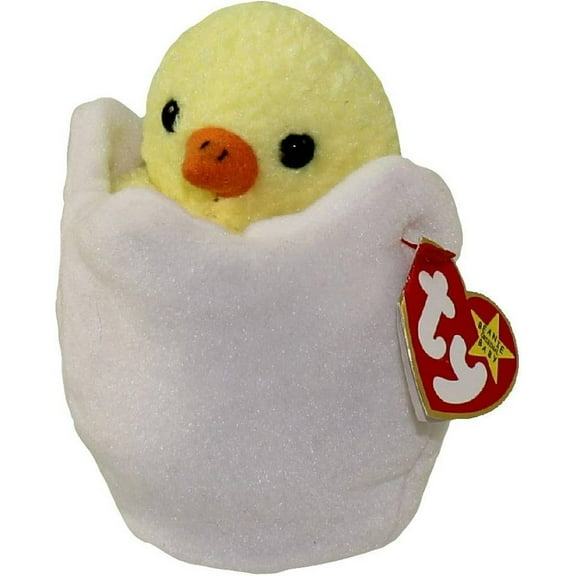 TY Beanie Baby - EGGBERT the Egg & Chick 6" Plush Regular Size (BONUS 1  FUN CHOPS & 1 RANDOM TY ERASER)