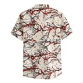 thumbnail image 2 of Camisas Vaqueras Para Hombre Camisa superior hawaiana de verano para hombre Camisa superior con estampado floral Camisa elegante con botón de cuello vuelto de manga corta (Khaki, S), 2 of 5