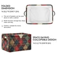 thumbnail image 2 of Yayeee 2 Pack Canvas Storage Basket with Handles for Shelves Fabric Bins Closet Organizer, Dark Tartan Pattern, 2 of 8