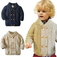 thumbnail image 5 of Esaierr Baby Boys Fleece Sweater Coat Toddler Cardigan Sweater V-Neck Padded Warm Outerwear Jacket for 1-6Y, 5 of 5