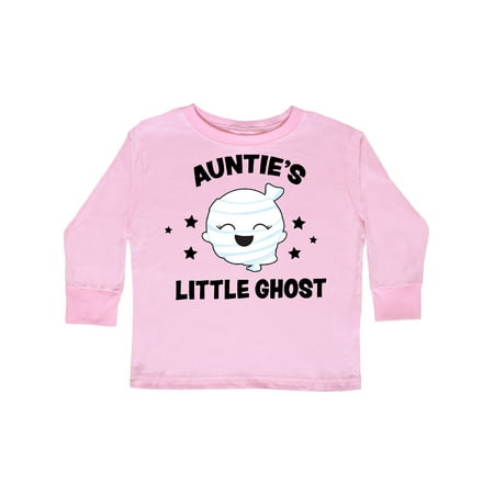 

Inktastic Cute Auntie s Little Ghost with Stars Gift Toddler Toddler Girl Long Sleeve T-Shirt