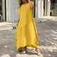 thumbnail image 2 of Vestido largo de manga larga y cuello redondo para mujer - Color liso, corte holgado para el día a día o fiestas, vestido versátil para todas las estaciones, 2 of 5