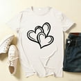 thumbnail image 2 of Valentines Day Shirts Women Cute Heart Print Short Sleeve T Shirts Casual Crewneck Loose Basic Tops Soft Lightweight Blouses White Tops,Size S-4XL, 2 of 8