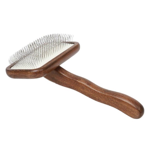 Cat Hair Comb with Ergonomic Wooden Handle for Pet Cat Grooming Brush for Massaging and Cleaning Long Haired Pets