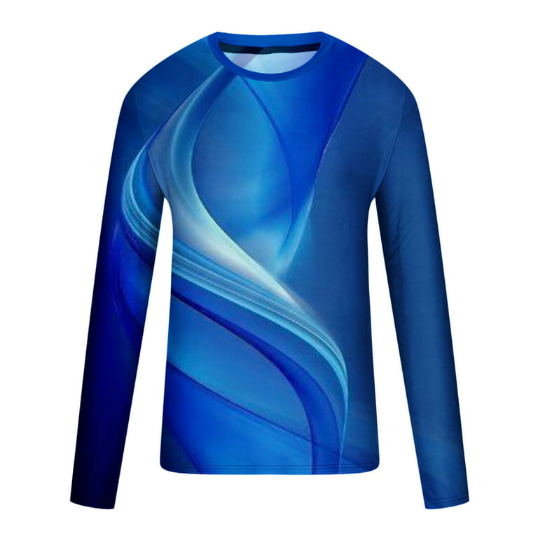 cllios Long Sleeve Shirts for Men 3D Optical Illusion Graphic Tee Casual  Crew Neck Tops Slim Fit Muscle T Shirts 