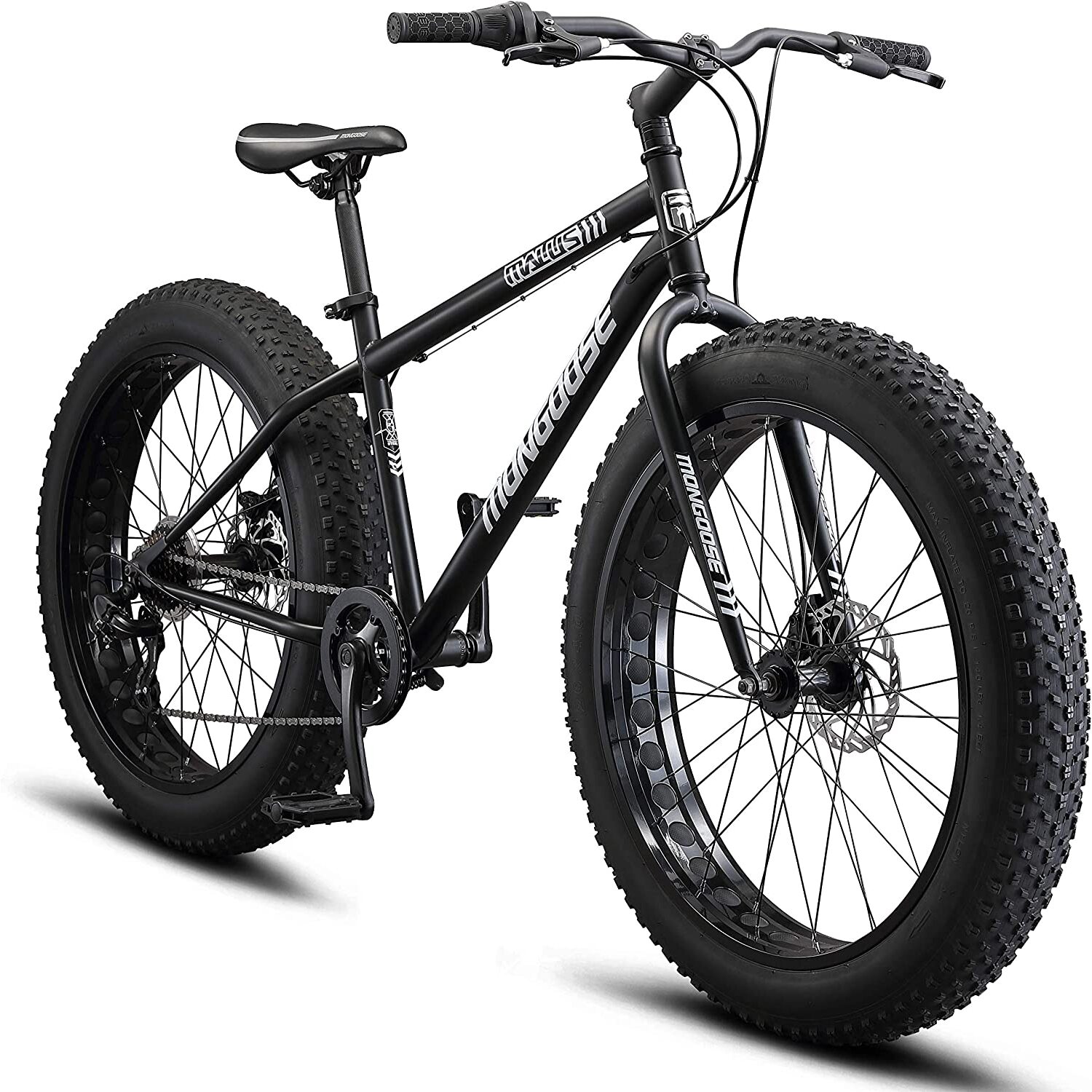 26" Mongoose Malus Adult Fat Tire Mountain Bike, Black - image 3 of 6