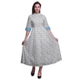 thumbnail image 1 of Bimba Robe à Manches Roulées pour Femmes à Imprimé Floral, Col Mandarin, Chemise Boutonnée - Moyen, 1 of 5