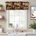 thumbnail image 2 of Kitchen Cafe Valance Curtain for Small Windows,Wildlife Bear Forest Pine Tree Rod Pocket Short Valances,42x12in, 2 of 9