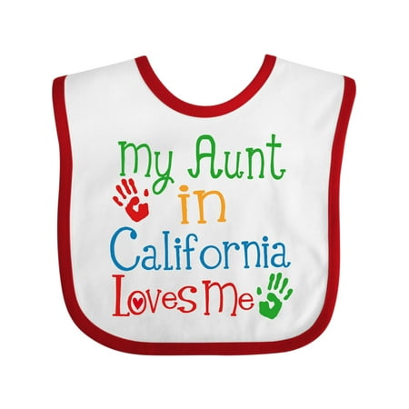 

Inktastic My Aunt in California Loves Me Gift Baby Boy or Baby Girl Bib