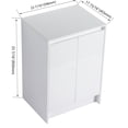 thumbnail image 2 of JERFIT 24 Inch Freestanding Bathroom Cabinet with Soft Close Doors, Water Resistant Glossy White Storage Organizer for Bathroom, Bedroom, Living Room, 2 of 10