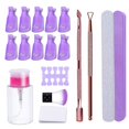 thumbnail image 1 of Kit de herramientas para quitar gel de esmalte de uñas con tapas de clips para uñas, limas de uñas, almohadillas de algodón para quitar uñas, cepillos, 2 en 1, 1 of 5