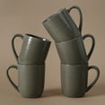 thumbnail image 2 of Famiware Tempus 4-Piece Stoneware Coffee Mug Sets, 14 oz Mugs for Kitchen,Dark Olive, 2 of 6