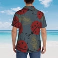 thumbnail image 6 of Xecao Ladybug print Hawaiian shirt - a stylish short-sleeve button-down for men, perfect for casual beach and tropical outings., 6 of 9