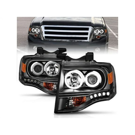 Headlight Set - Compatible with 2007 - 2014 Ford Expedition 2008 2009 2010 2011 2012 2013