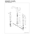 thumbnail image 3 of Kingston Brass KS4321TL Metropolitan Two-Handle Deck Mount Roman Tub Faucet, Polished Chrome, 3 of 4