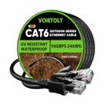 thumbnail image 1 of wonima11 Cat 6 Outdoor Ethernet Cable 100 ft, 24AWG 10Gbps Cat6 Cable Cord Waterproof Direct Burial LLDPE UV Jacket, Internet Network Cable with 20 Ties Support POE Cat6 Cat5e Cat5, CCA, UTP for PC, 1 of 1