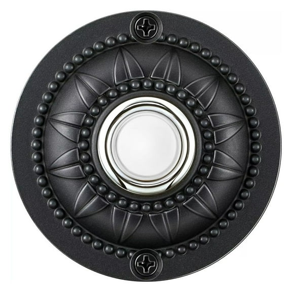 Round Metal Doorbell Push Button Black Wired Lighted Doorbell Button Replacement Led Door Chime Wall Mounted Doorbell Switch