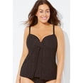 thumbnail image 3 of Swimsuits for All Women's Faux Flyaway Crochet Underwire Tankini Top, 3 of 3