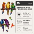 thumbnail image 3 of UNIDRAGON Original Wooden Jigsaw Puzzles - Playful Parrots, 104 pcs, Small 13"x7.5", Beautiful Gift Package, Unique Shape Best Gift for Adults and Kids, 3 of 9