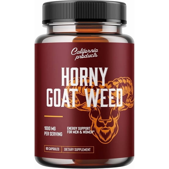 Natures Craft Horny Goat Weed Male Enhancing Supplement with Maca Root Powder, 60 Capsules