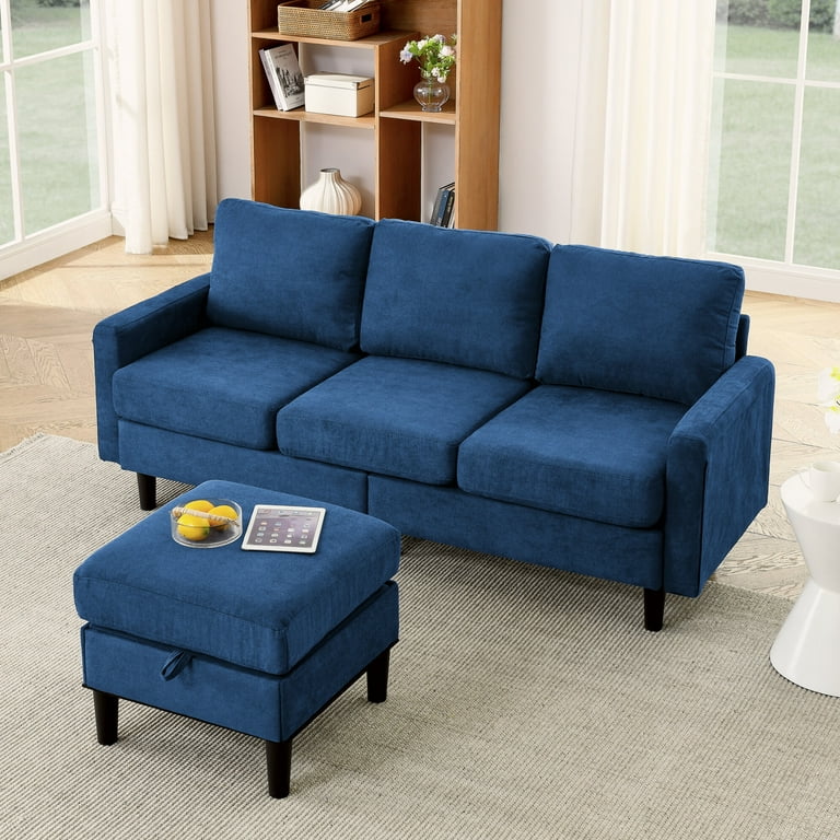 Small navy blue sectional hotsell