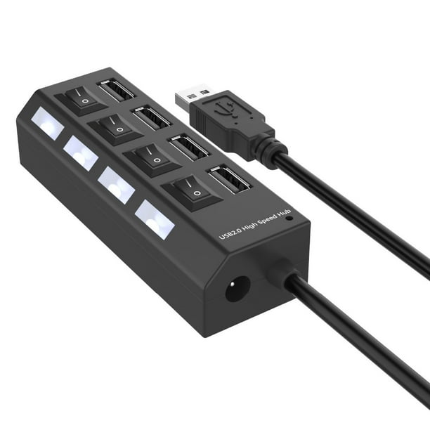 4 Port Micro USB Hub 2.0 USB Splitter High Speed 480Mbps USB 2.0 Hub