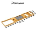 thumbnail image 2 of Vaiyer Bamboo Bathtub Tray Caddy Wooden Bath Tray Table w/ Extending Sides Reading Rack Tablet Holder Mobile Tray and, 2 of 7