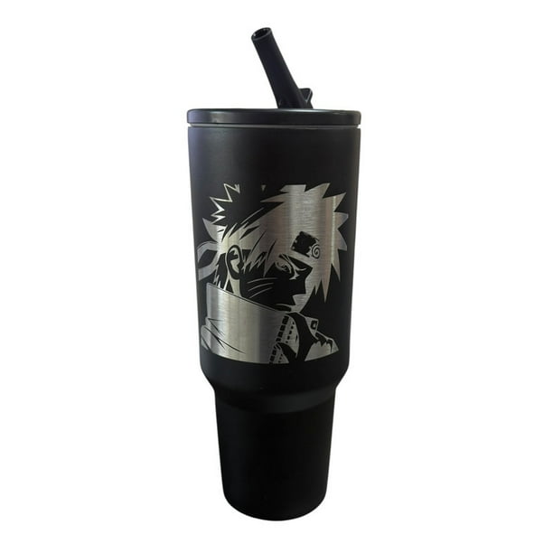 Termo de acero inoxidable color negro de 1.2 litros, Naruto