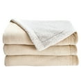 thumbnail image 6 of Cozy Plush / Sherpa Reversible Throw Blanket, 50" x 60", Tan, 6 of 6