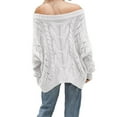 thumbnail image 6 of DailyTrove Women's Off - Shoulder Cable Knit Sweater, Long Sleeve, Casual Festival & Date Wear, Soft Wool Blend, Plus Size Friendly, 6 of 6