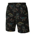 thumbnail image 5 of Kdxio Neon Dinosaur Pattern Mens Casual Shorts - Drawstring Summer Beach Sports Shorts for Men, 5 of 9